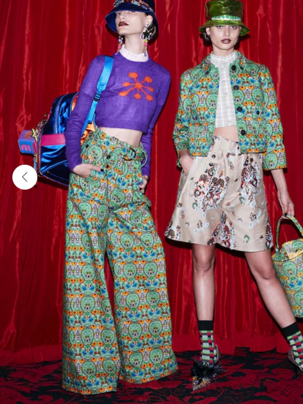 Miu Miu Runway Collection Colorful 70s Floral-Print Wide-Leg Pants, Stunning - Picture 12 of 13